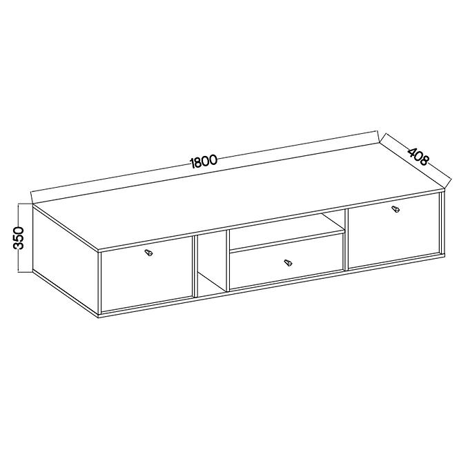 TV Tisch Tokyo 4 2K 1S Eukalyptus 313,3