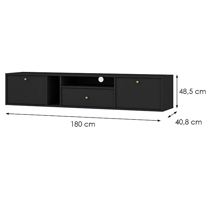 TV Tisch Tokyo 4 2K 1S Schwarzer Graphit 313