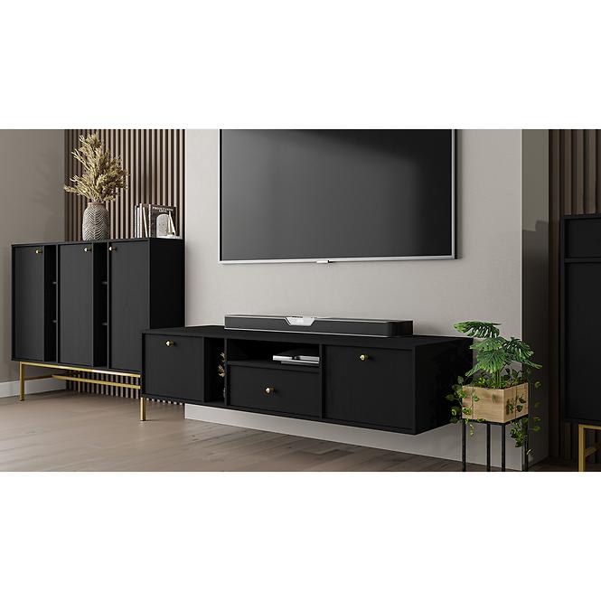 TV Tisch Tokyo 4 2K 1S Schwarzer Graphit 313