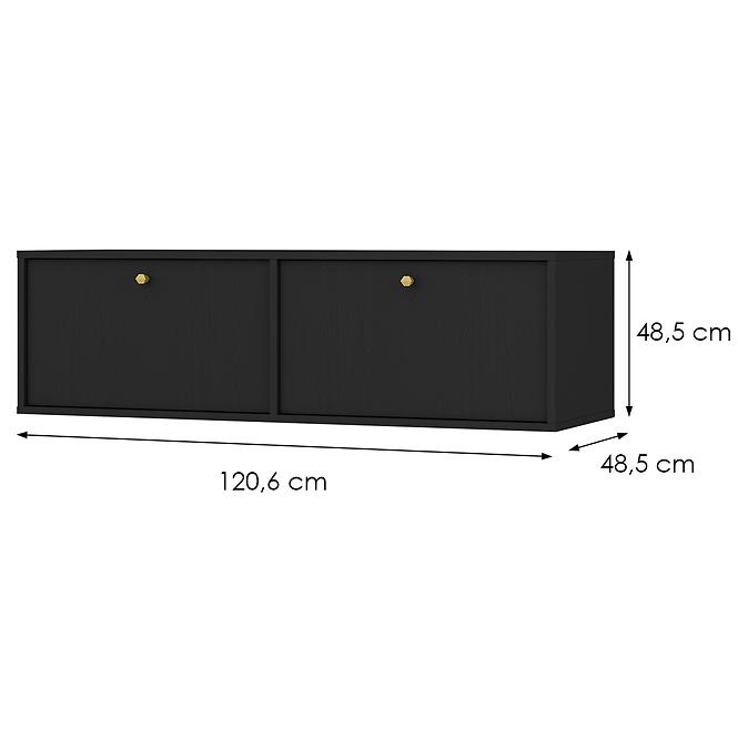 TV Tisch Tokyo 4 2K Schwarzer Graphit 302,2