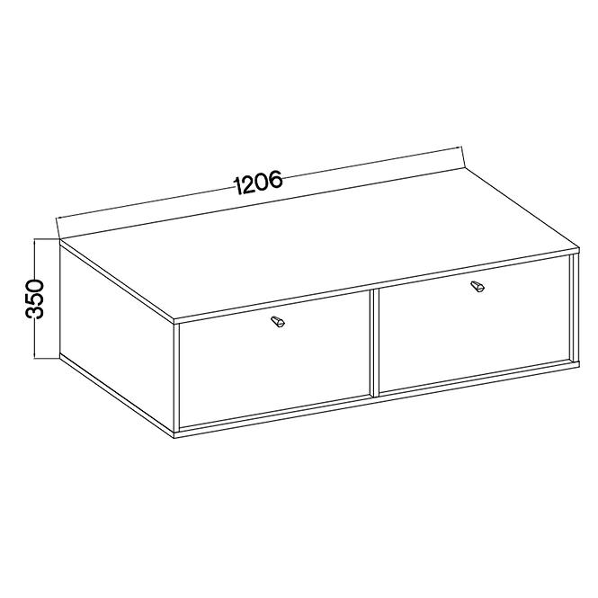 TV Tisch Tokyo 4 2K Schwarzer Graphit 302,3