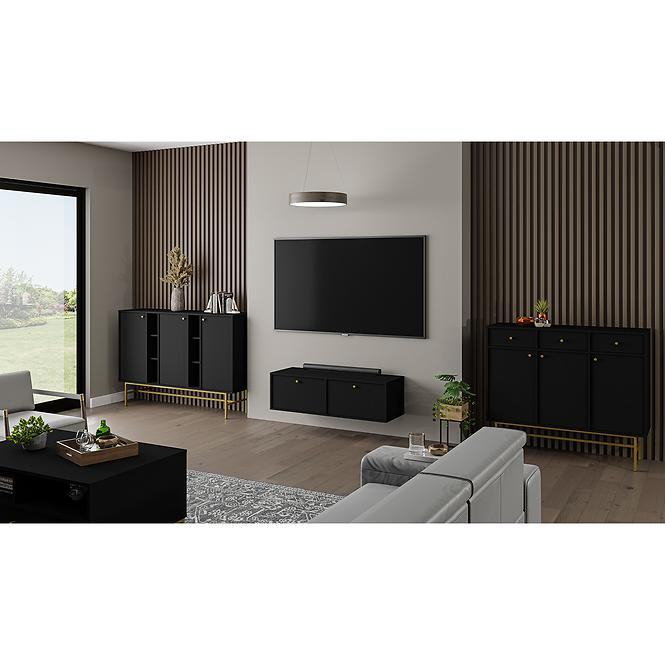 TV Tisch Tokyo 4 2K Schwarzer Graphit 302,6