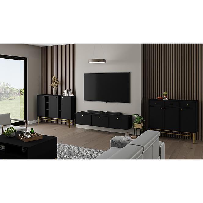 TV Tisch Tokyo 4 3K Schwarzer Graphit 303
