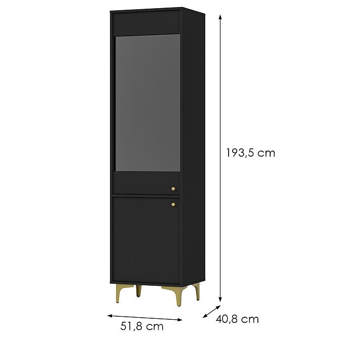 Vitrine Tokyo 1 2D Schwarzer Graphit 101