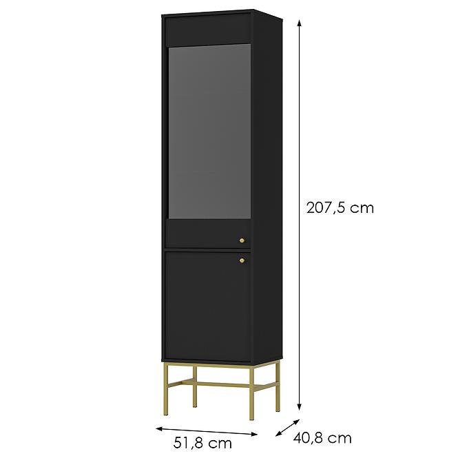 Vitrine Tokyo 3 2D Schwarzer Graphit 101