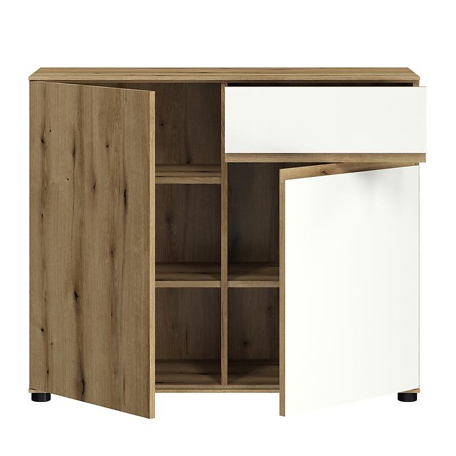 Kommode Camino 2D1S CMNK 01 Eiche Evoke+Weiß Platine