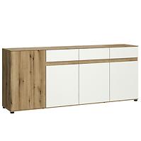 Kommode Camino 4D3S CMNK 03 Eiche Evoke+Weiß Platine