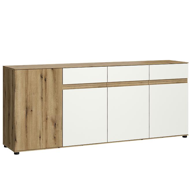 Kommode Camino 4D3S CMNK 03 Eiche Evoke+Weiß Platine
