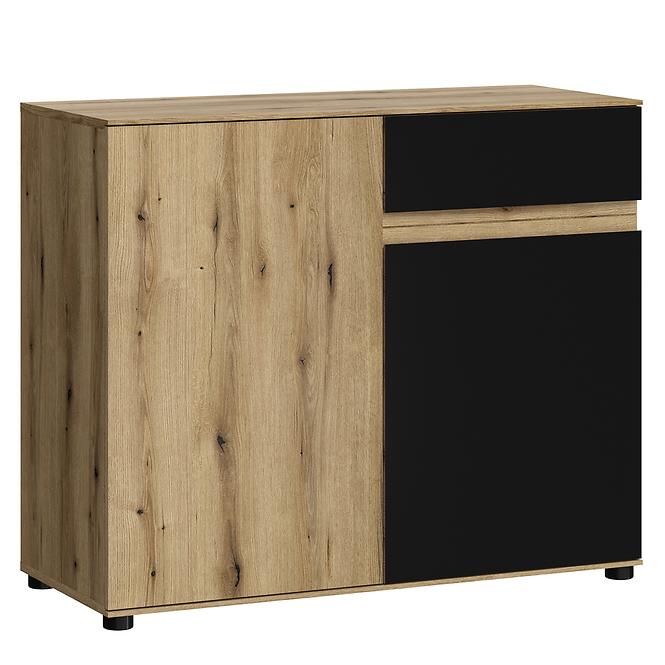 Kommode Camino 2D1S CMNK 01 Eiche Evoke+Samt Schwarz