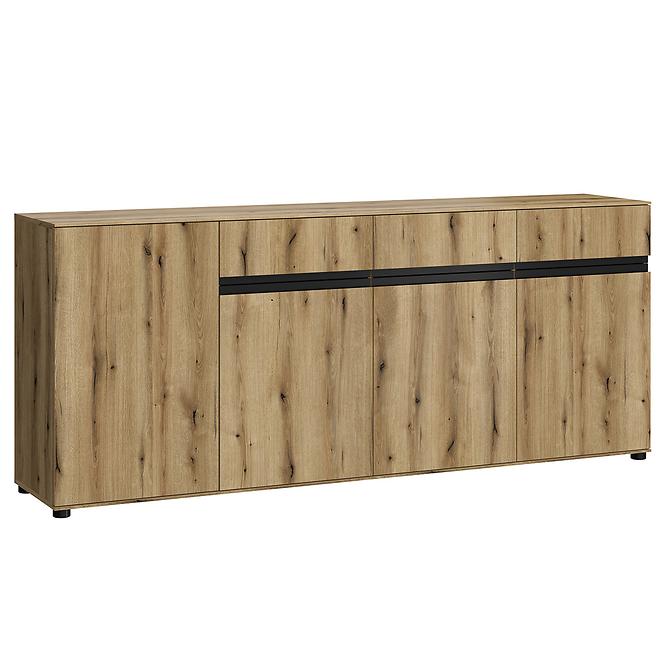 Kommode Camino 4D3S CMNK 03 Eiche Evoke+Eiche Evoke+ob.Schwarz