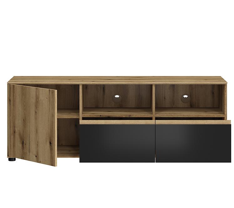 TV Tisch Camino 1D2S CMNF 01 Eiche Evoke+Samt Schwarz,3