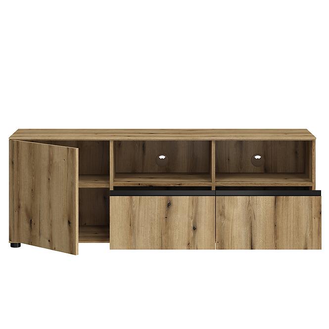 TV Tisch Camino 1D2S CMNF 01 Eiche Evoke+Eiche Evoke+ob.Schwarz,3