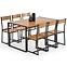 Set Bolivar 1+6 140x80 MDF/Stahl – goldene Eiche/schwarz