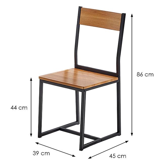 Set Bolivar 1+6 140x80 MDF/Stahl – goldene Eiche/schwarz