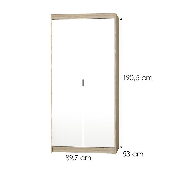 Schrank Elena 2D Eiche Sonoma/Spiegel