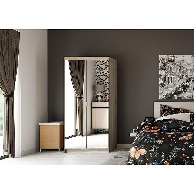 Schrank Elena 2D Eiche Sonoma/Spiegel
