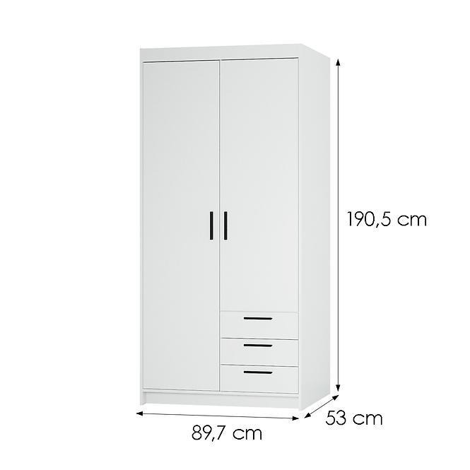 Schrank Elena 2D3S Weiß