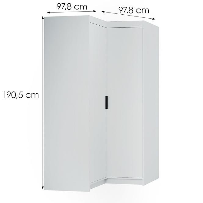 Schrank Elena 2D Ecke Weiß