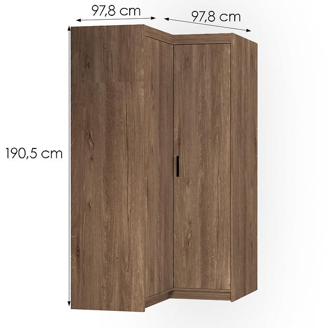 Schrank Elena 2D Ecke Eiche Lefkas