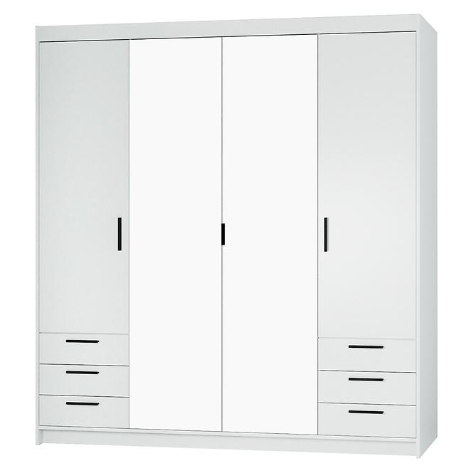 Schrank Elena 4D 6S Weiß/Spiegel