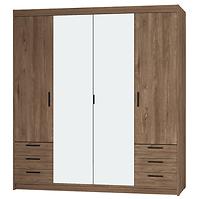 Schrank Elena 4D 6S Eiche Lefkas/Spiegel