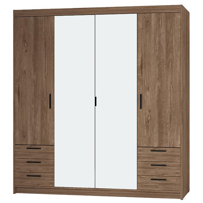 Schrank Elena 4D 6S Eiche Lefkas/Spiegel