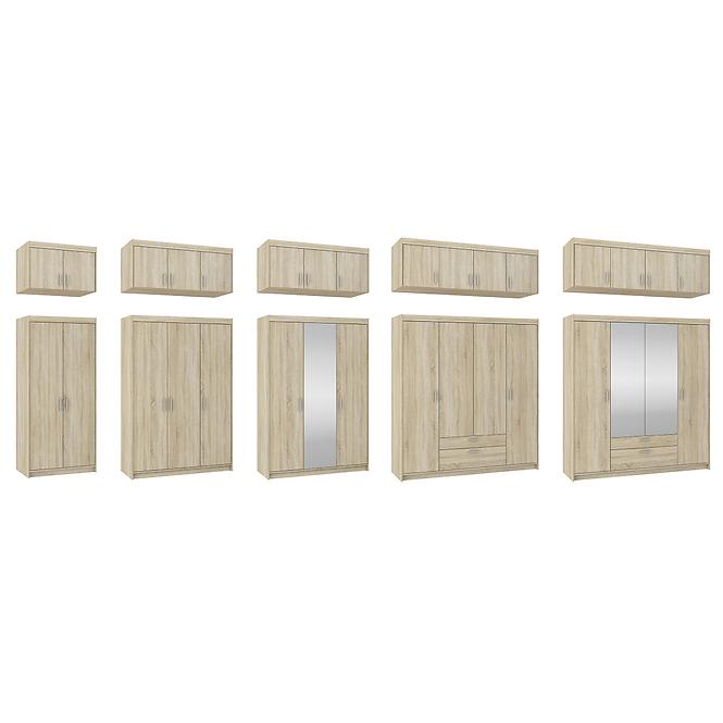Schrank Elena 4D 6S Eiche Sonoma/Spiegel