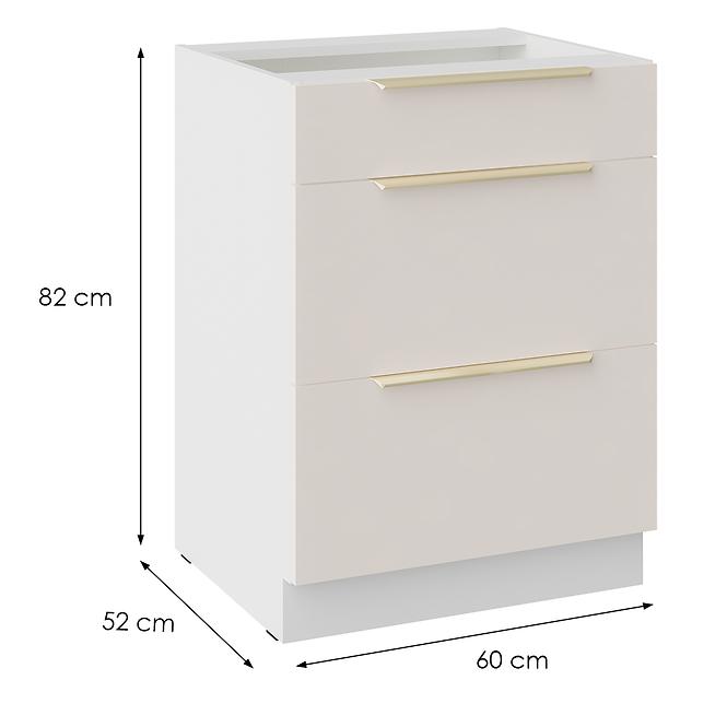 Küchenschrank Nicea 60D 3S BB Sandbeige