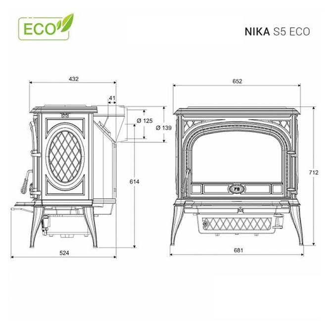Kaminofen Premium Nika s5 11,3 kW Eco