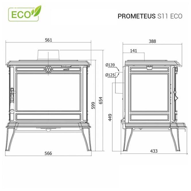 Kaminofen Premium Prometeus S11 8,5 kW Eco