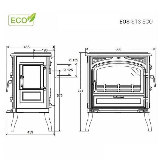 Kaminofen Premium Eos S13 10kw Eco