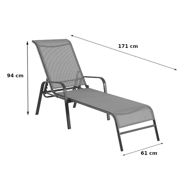 Gartenliegestuhl Farbe braun mit Metallrahmen FLS00036G