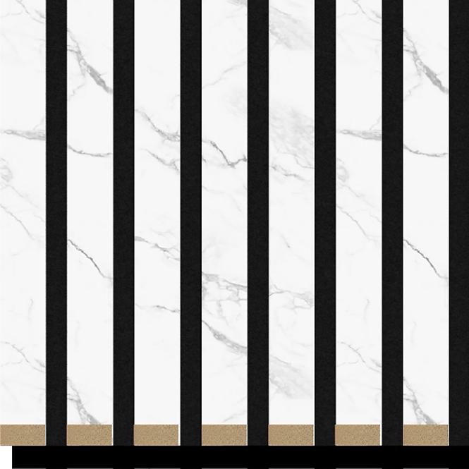 Akustik-Lamellen mit Filz heller Marmor 21x300x2650mm 