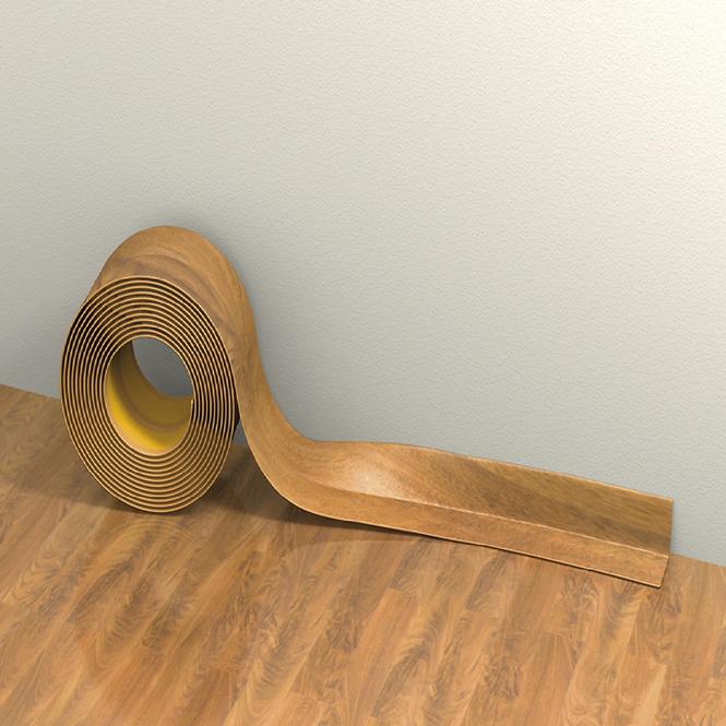 Selbstklebende Sockelleiste PCV 52mm x 5m helle Kastanienkiefer,4