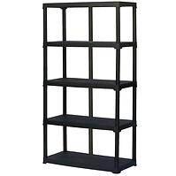Kunststoff-Lagerregal T100/5 schwarz 176x100x45cm – 5 Böden/40kg