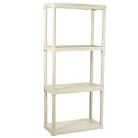 Kunststoff-Lagerregal T60/4E natur 133x60x30cm – 4 Böden/20kg