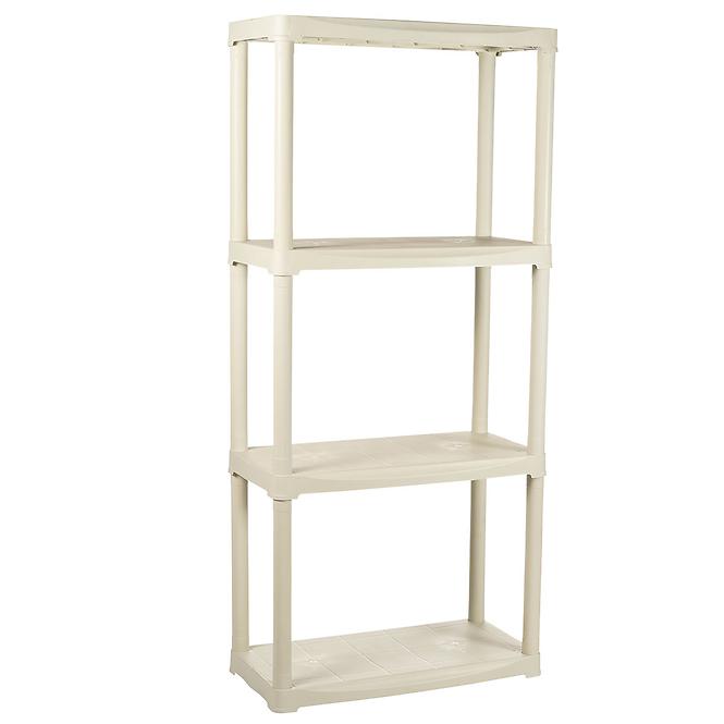 Kunststoff-Lagerregal T60/4E natur 133x60x30cm – 4 Böden/20kg