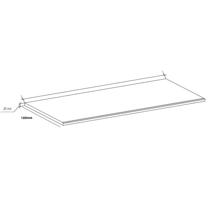 Arbeitsplatte 1mb/38mm 120cm eiche lancelot