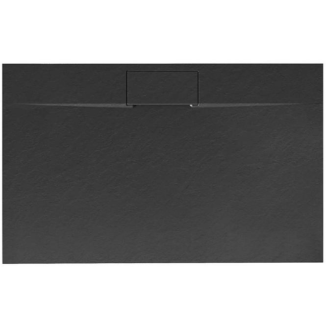 Duschwanne Basalt lang schwarz 80x100