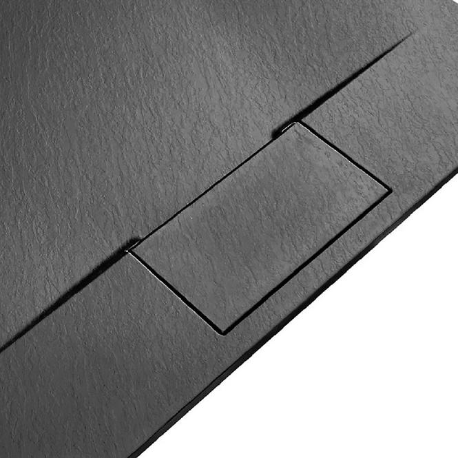 Duschwanne Basalt lang schwarz 80x100