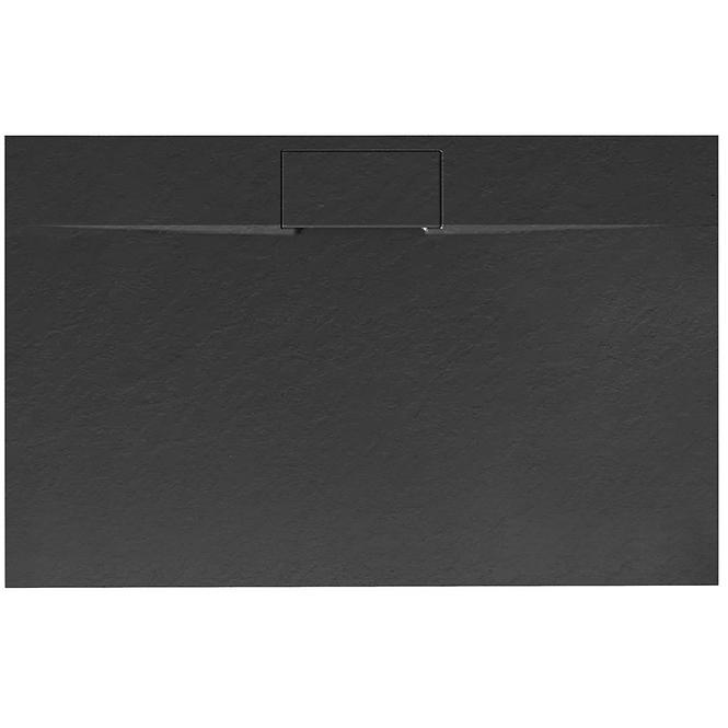 Duschwanne Basalt lang schwarz 80x120