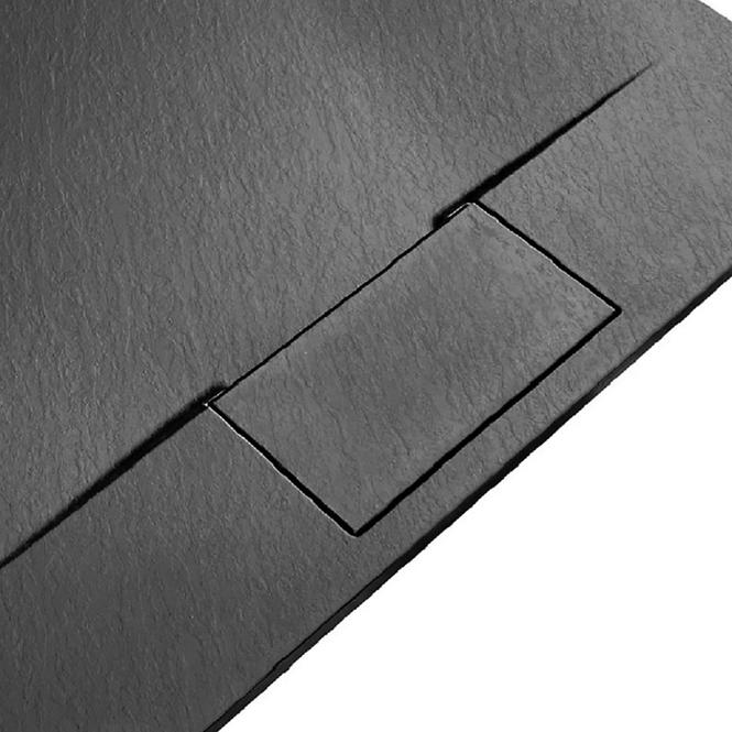 Duschwanne Basalt lang schwarz 80x120