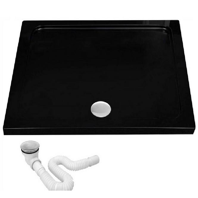 Rea-k4804 Duschwanne vierte Savoy schwarz 80x80+syf