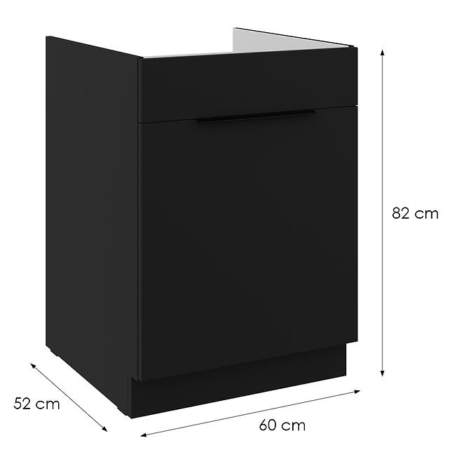 Küchenzeile Siena Schwarz Matt 60ZL 1S BB