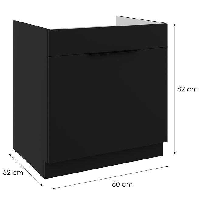 Küchenzeile Siena Schwarz Matt 80ZL 1S BB