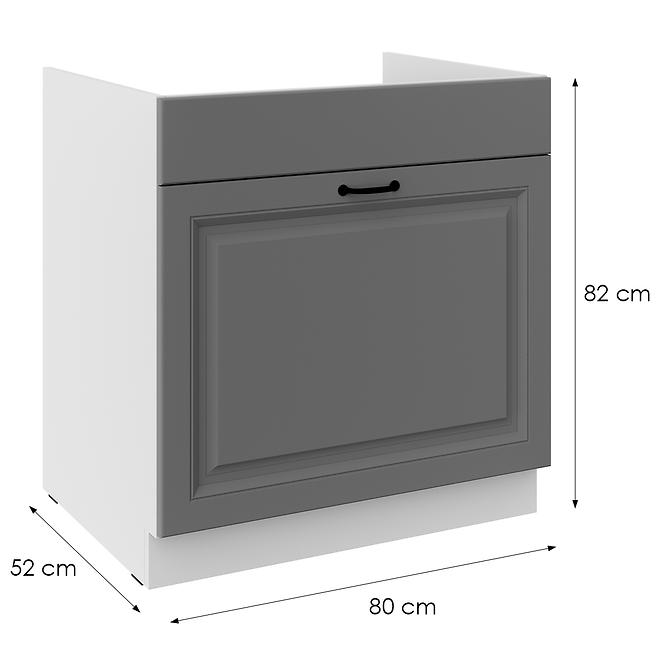 Küchenzeile Stilo Dustgrey/Weiß 80ZL 1S BB