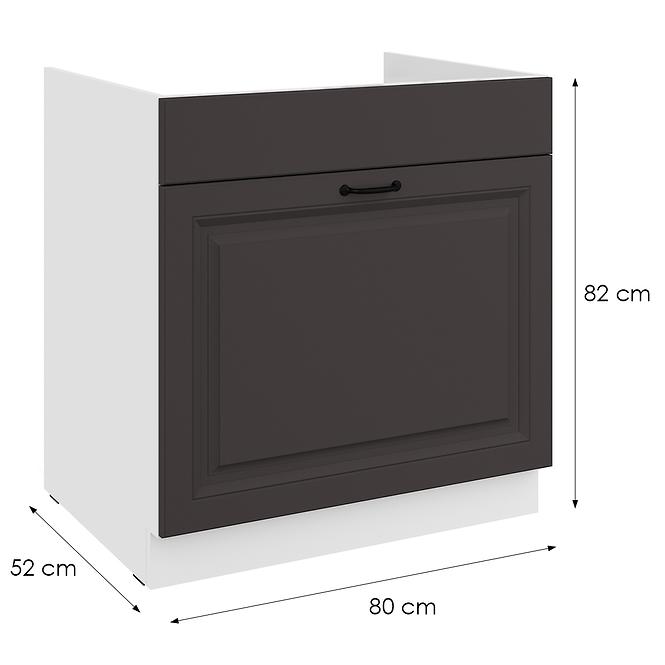 Küchenzeile Stilo Graphit Matt/Weiß 80ZL 1S BB