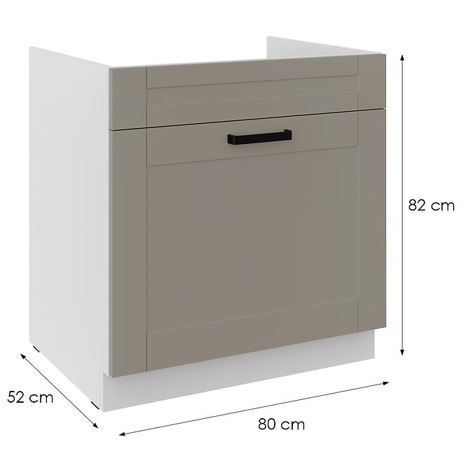 Küchenzeile Luna Claygrey/Weiß 80ZL 1S BB,2