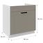 Küchenzeile Luna Claygrey/Weiß 80ZL 1S BB,2
