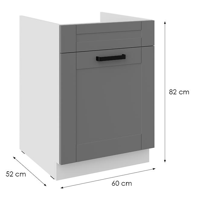 Küchenzeile Luna Dustgrey/Weiß 60ZL 1S BB,2